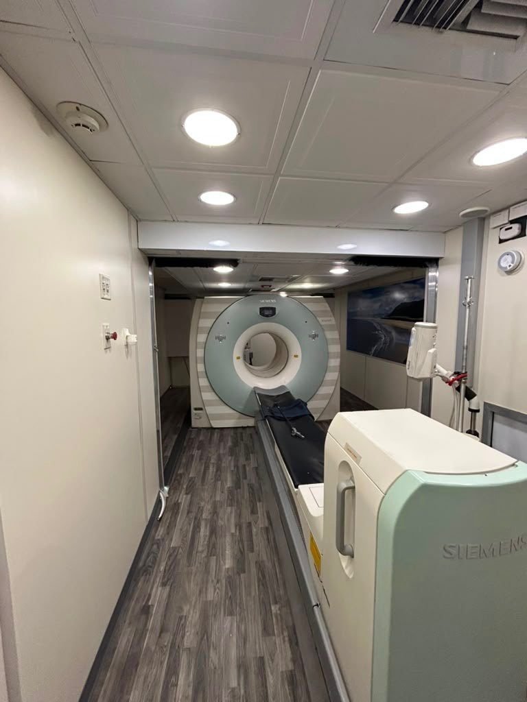 Siemens PET/CT scanner inside a mobile imaging unit